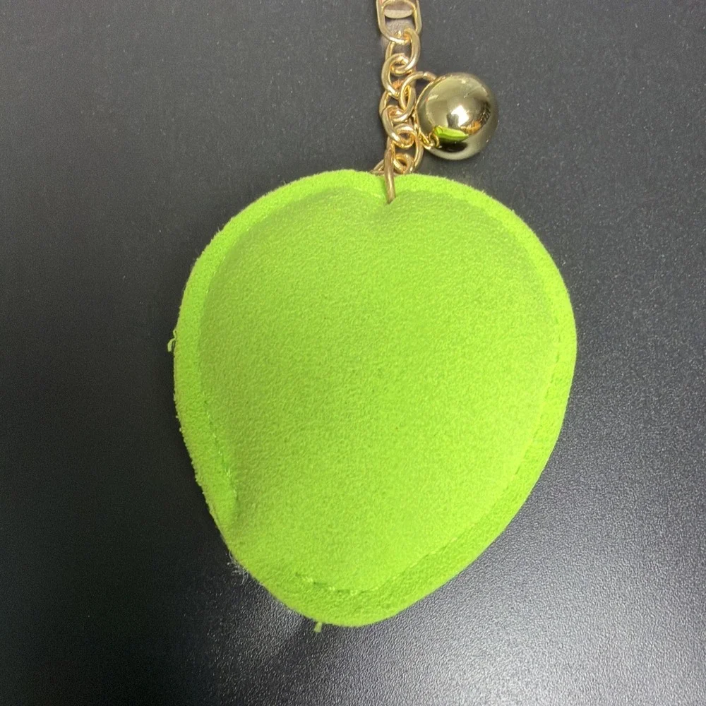 Extraterrestrial Crystal‎ Bejeweled Keychain - Alien Head Gold Green